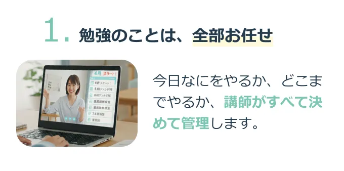 1.勉強のことは、全部お任せ